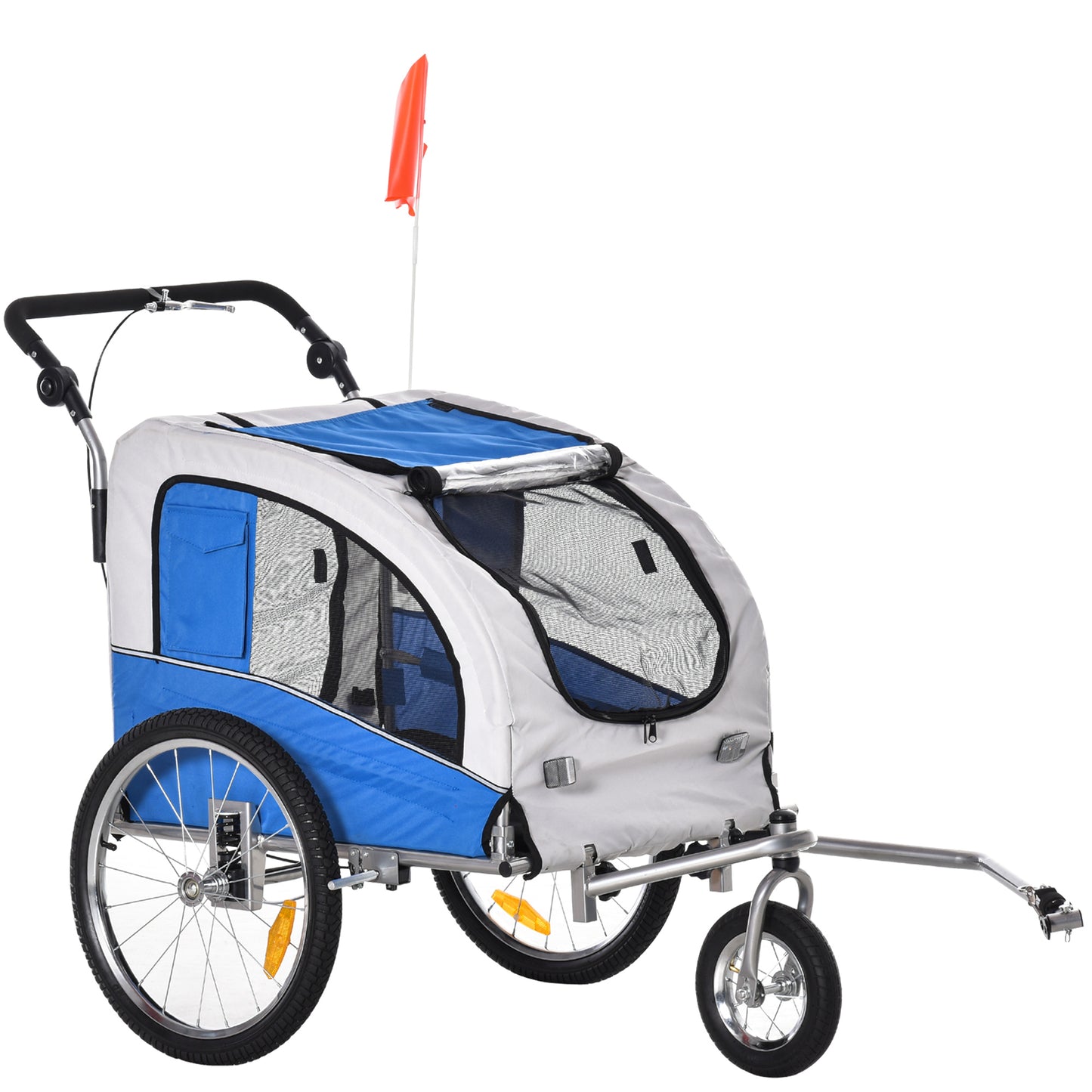 Elite II Dog Bike Trailer 2-In-1 Pet Stroller Cart Bicycle Wagon Cargo