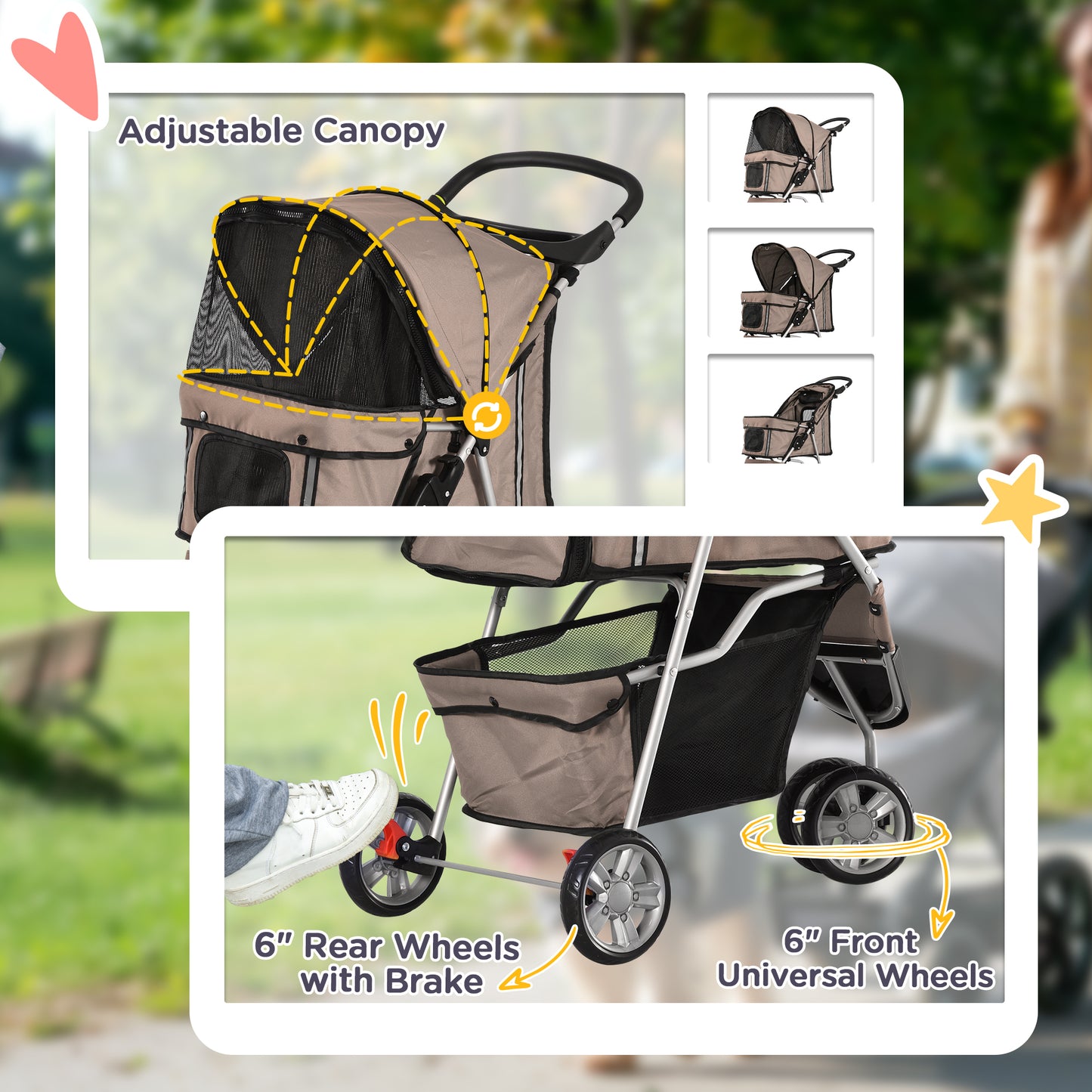 Three Wheel Deluxe Pet Stroller