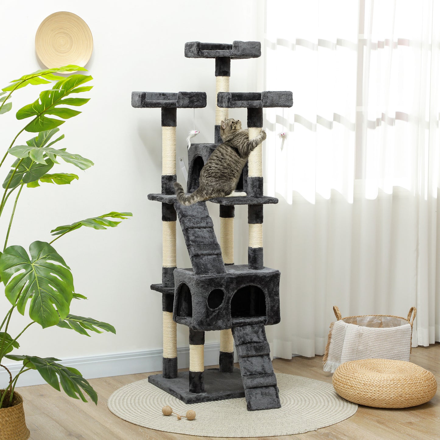 Kitty Scratching Post Activity Center Condo with Toy