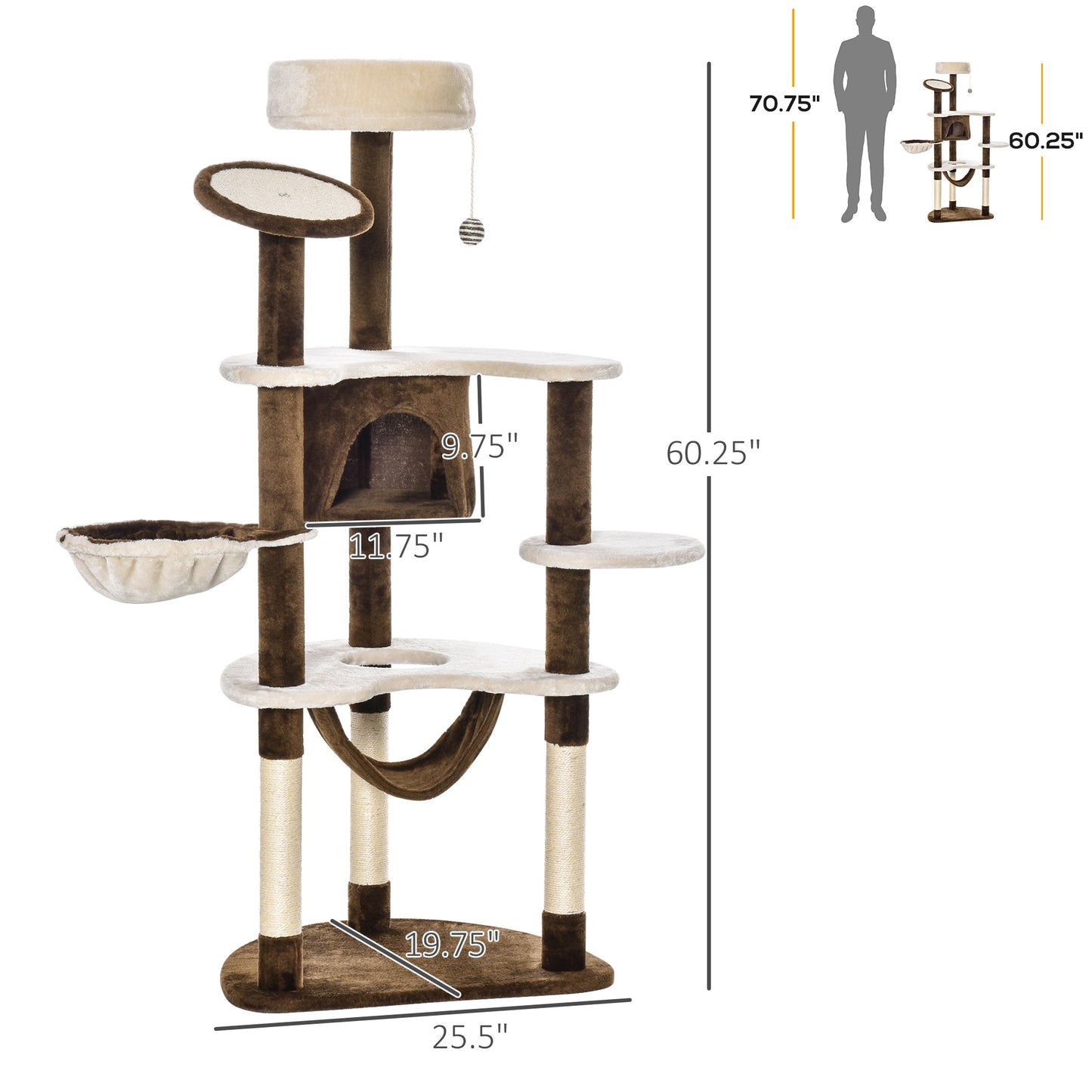 Cat Scratching Tree Condo: 60"