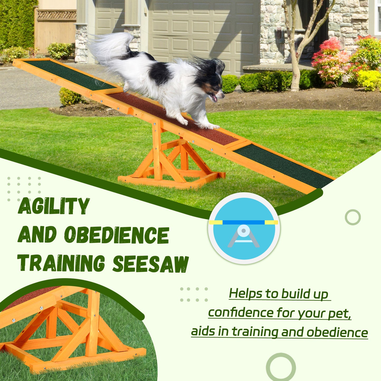 Dog Agility Training Equipment Wood Pet Seesaw Platform
