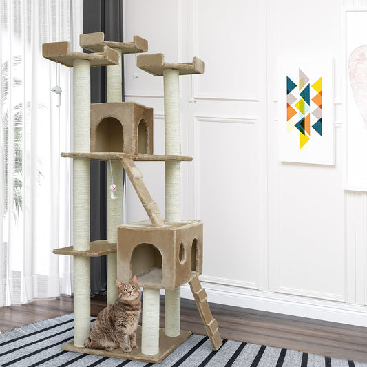 Scratching Cat Tower House with Scratch Post and Condo