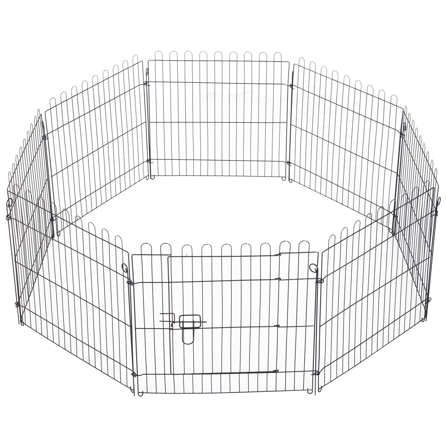Dog Playpen: 24"" 8-Panel, Octagon Shape, Foldable, Puppy Kennel Cage
