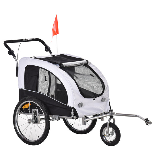 Elite II Dog Bike Trailer 2-In-1 Pet Stroller Cart Bicycle Wagon Cargo