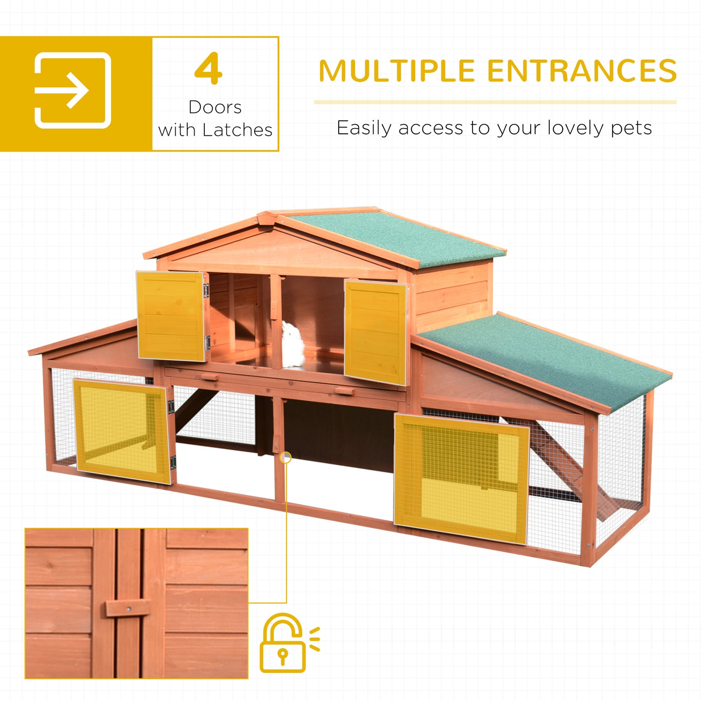 Deluxe Large Wooden Rabbit Hutch