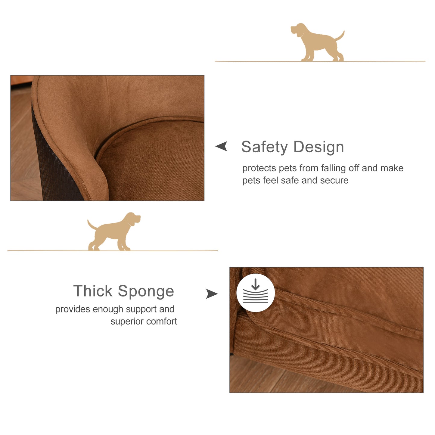 Rattan Style Pet Bed: Warm Cozy Chair with Removable Washable Cushion for Small Dog & Cat Relaxation