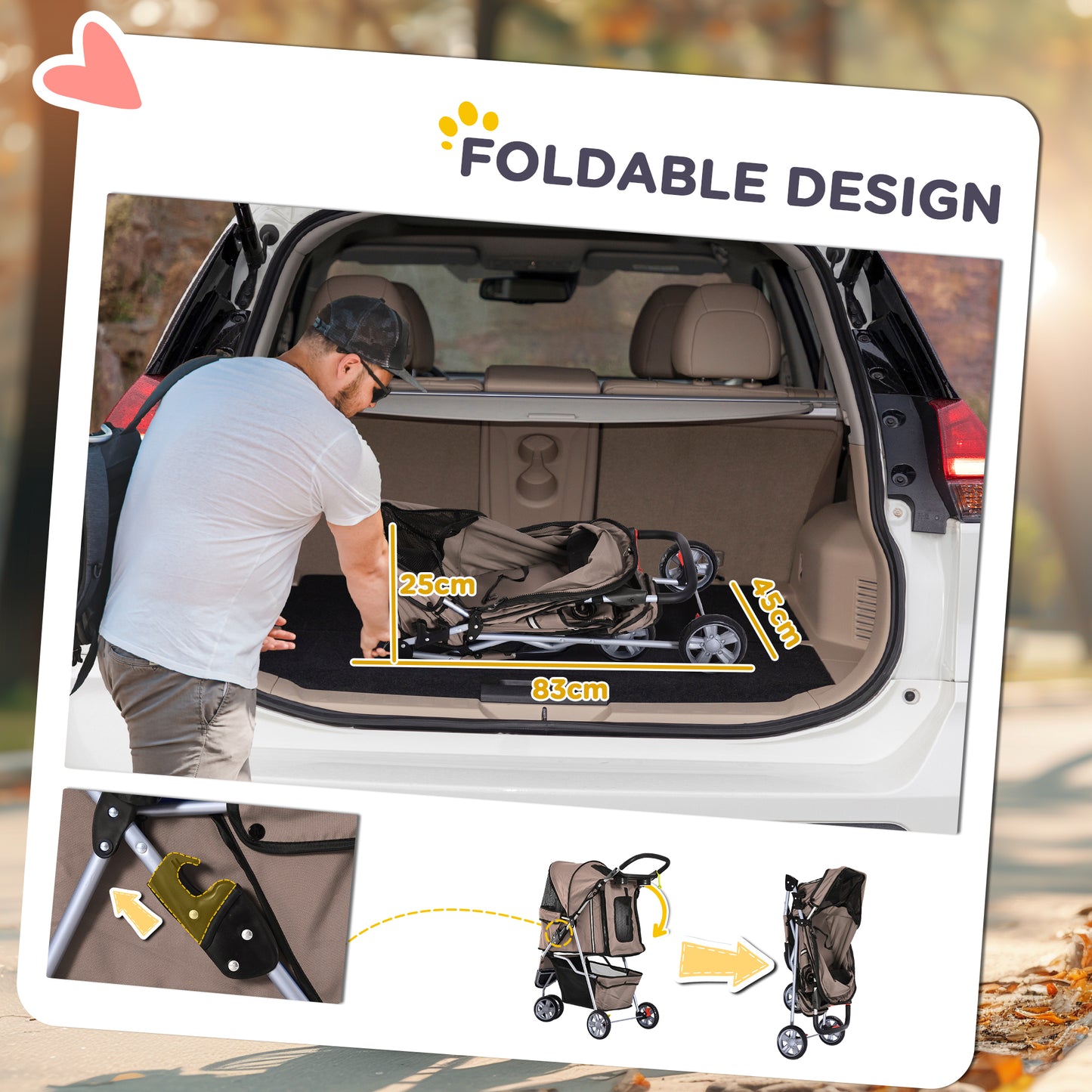 Three Wheel Deluxe Pet Stroller