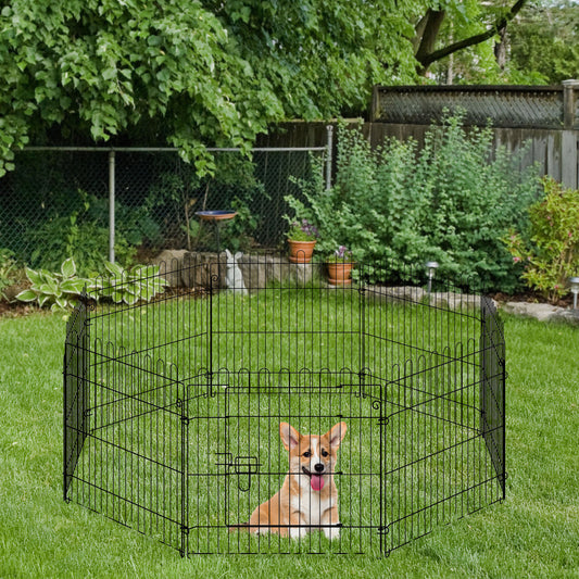Pet Playpen: 30"" 8-Panel Metal, Indoor/Outdoor