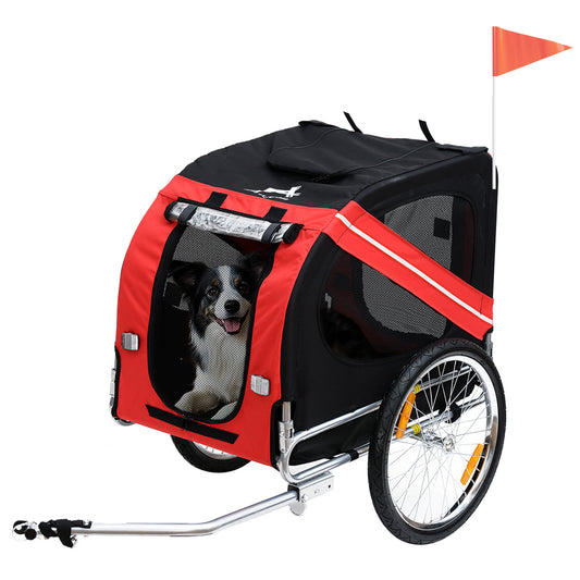 PawHut Dog Bike Trailer & Pet Cart with Large Wheels