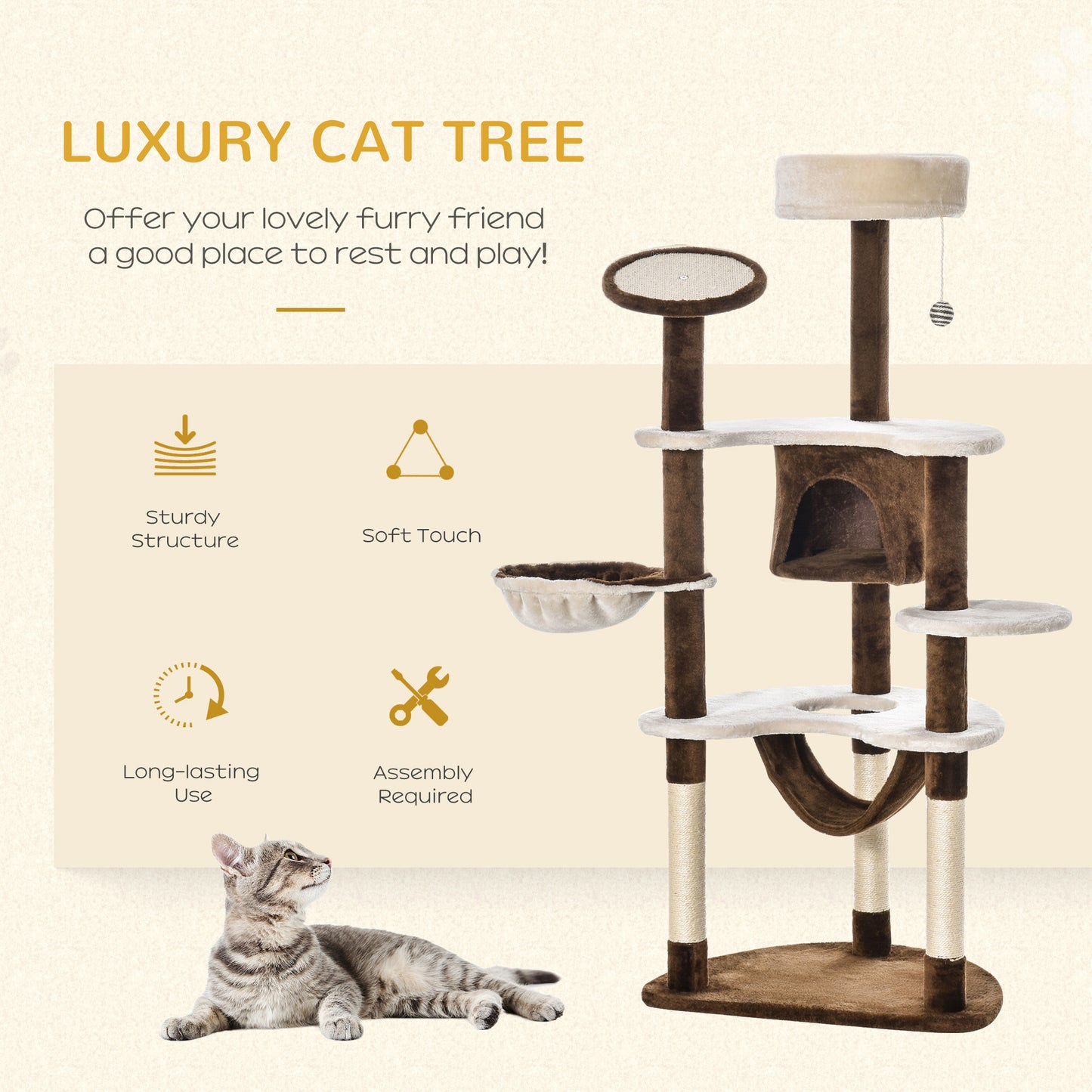 Cat Scratching Tree Condo: 60"