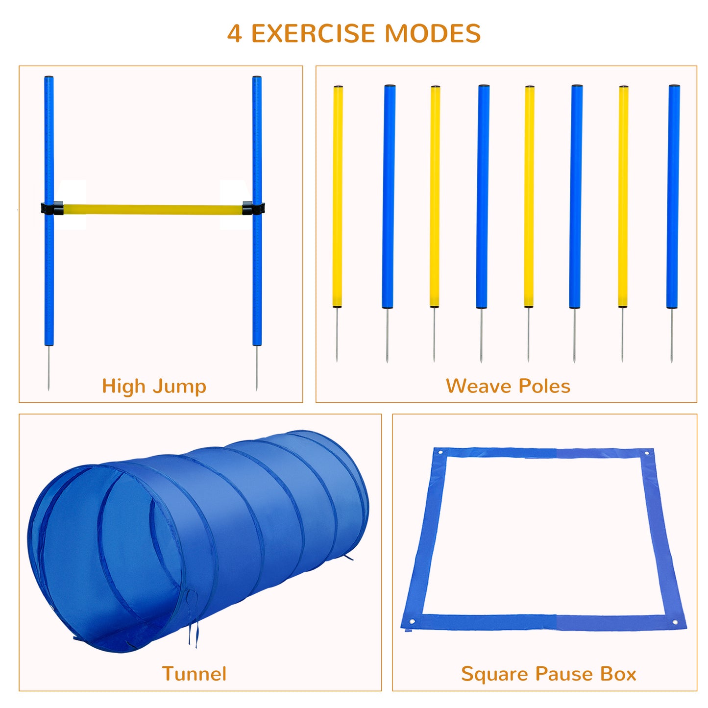 Dog Agility Starter Kit Pet Outdoor Exercise Training Set