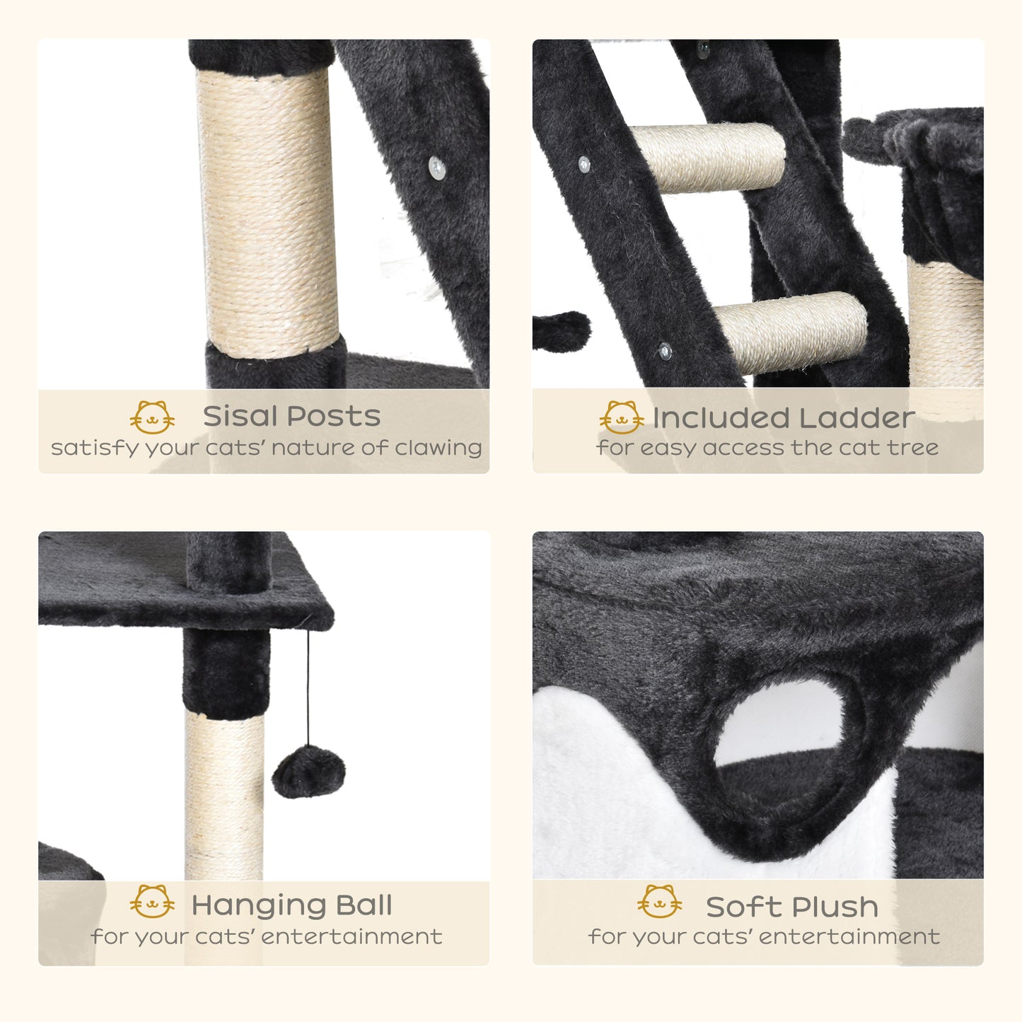 Huge Floor-to-Ceiling Multi-Level Cat Tree Activity Center