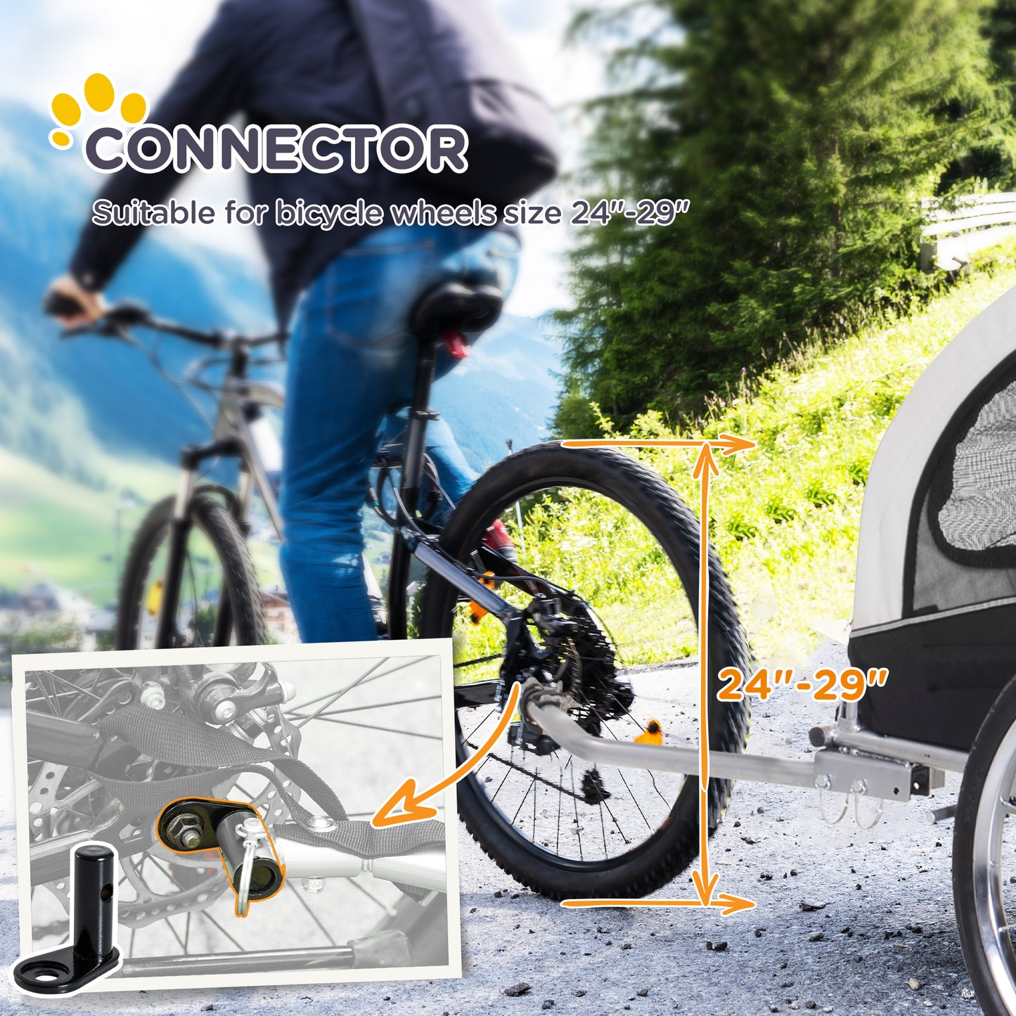 Elite II Dog Bike Trailer 2-In-1 Pet Stroller Cart Bicycle Wagon Cargo
