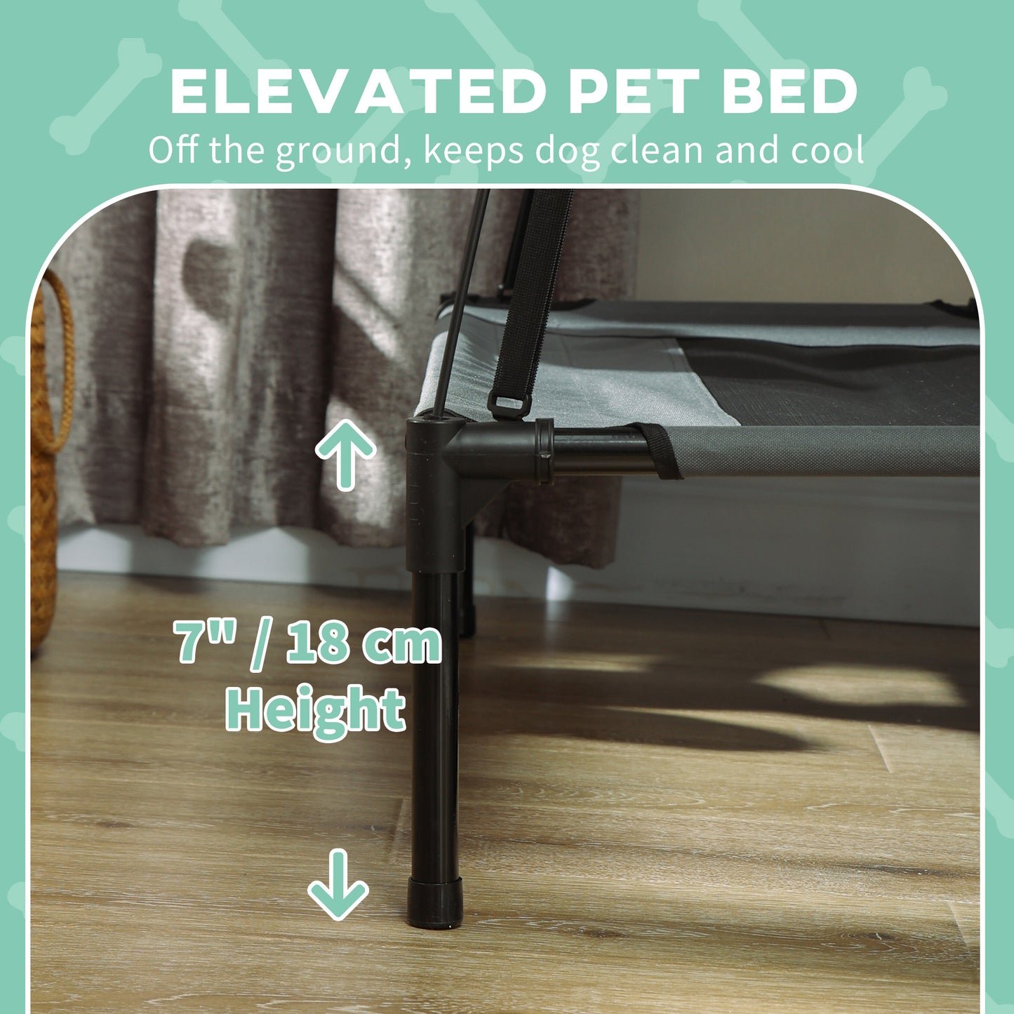 Foldable Elevated Pet Cot with Canopy
