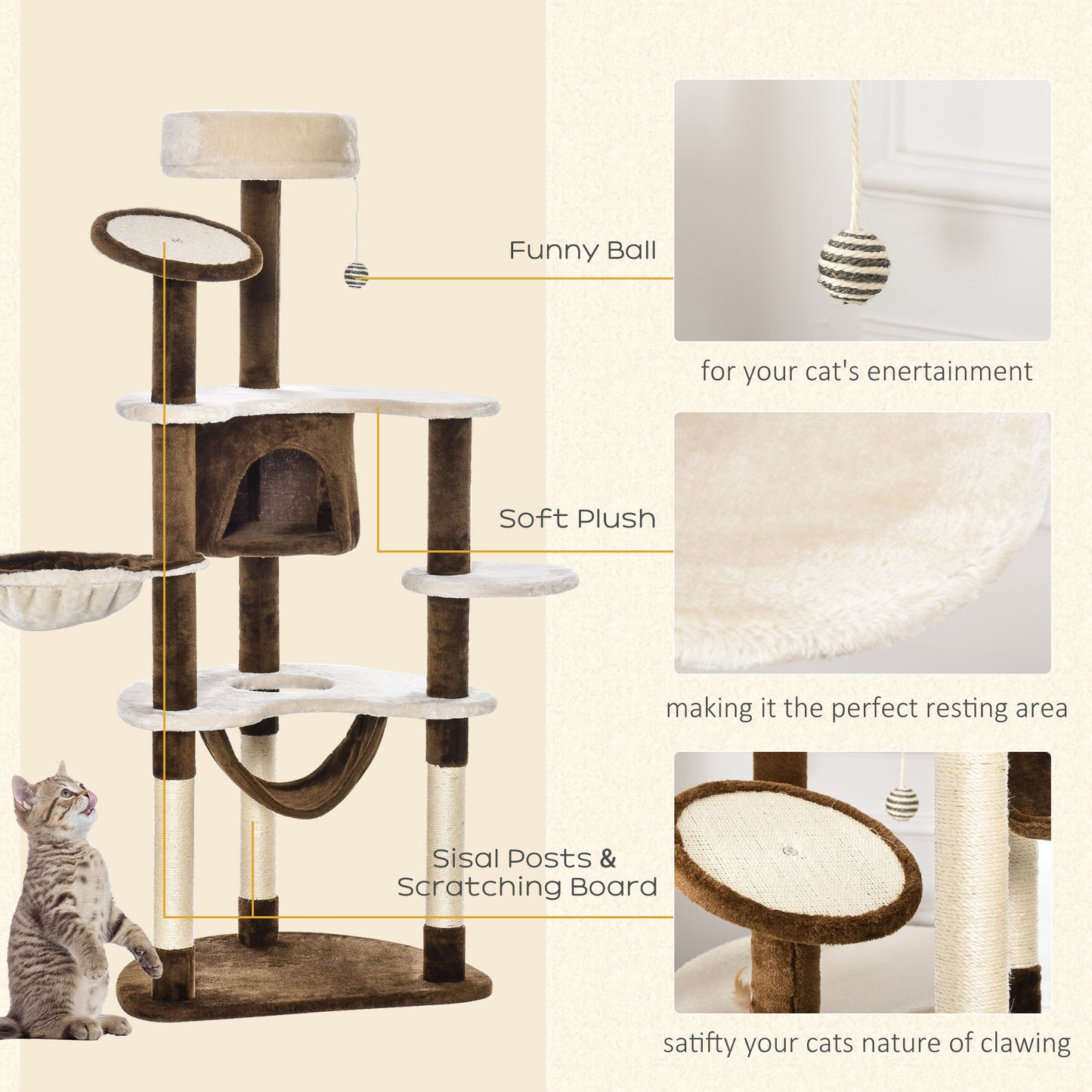 Cat Scratching Tree Condo: 60"