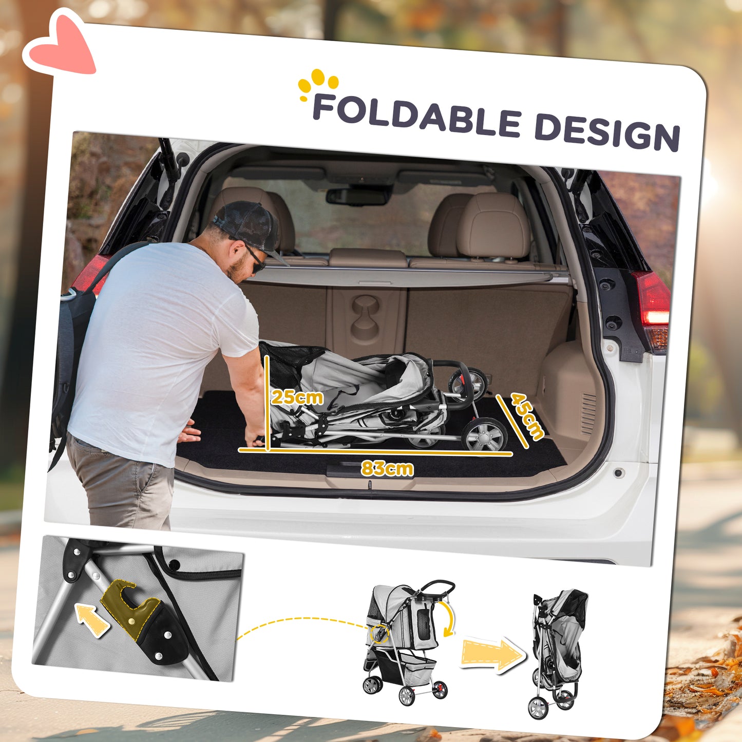 Three Wheel Deluxe Pet Stroller