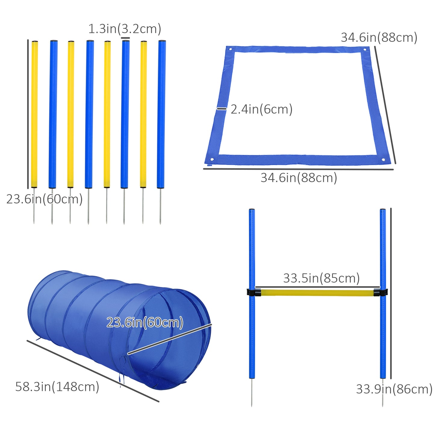 Dog Agility Starter Kit Pet Outdoor Exercise Training Set