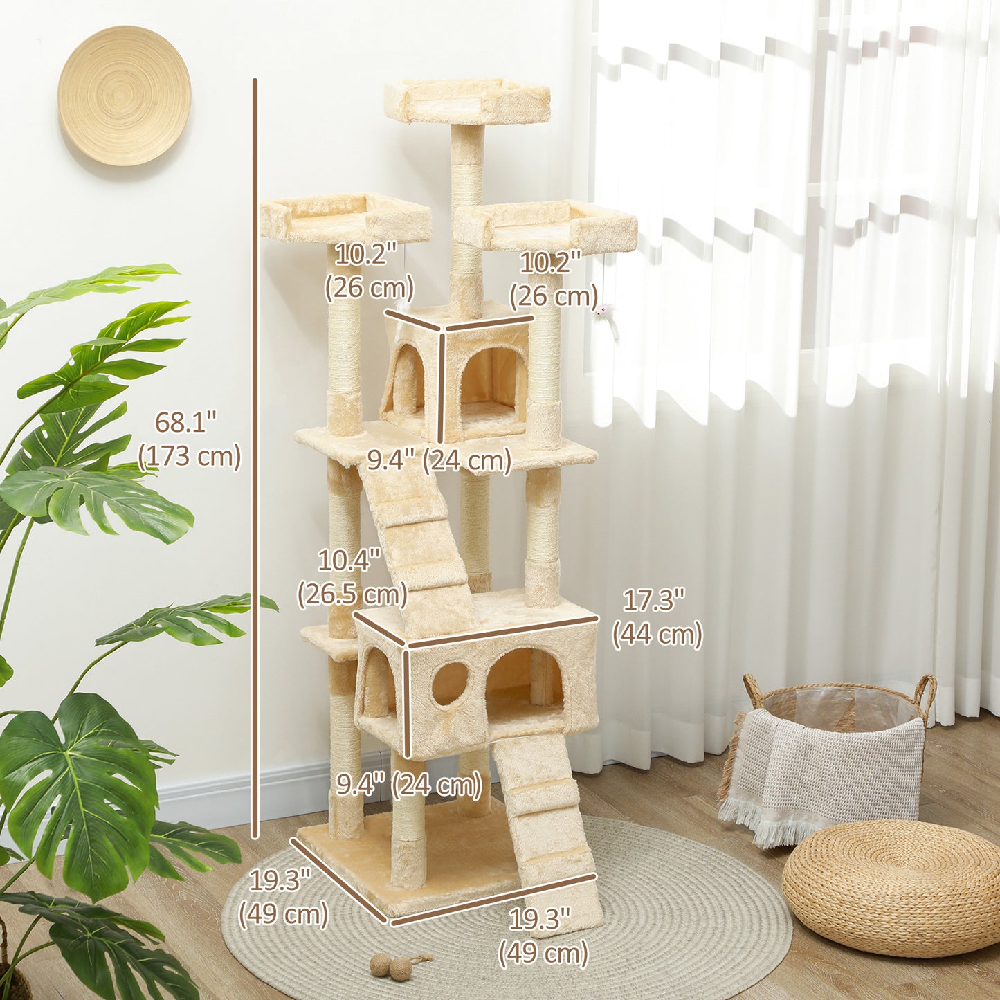 Kitty Scratching Post Activity Center Condo with Toy