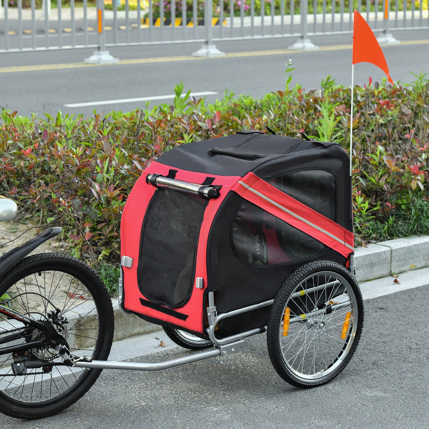 PawHut Dog Bike Trailer & Pet Cart with Large Wheels