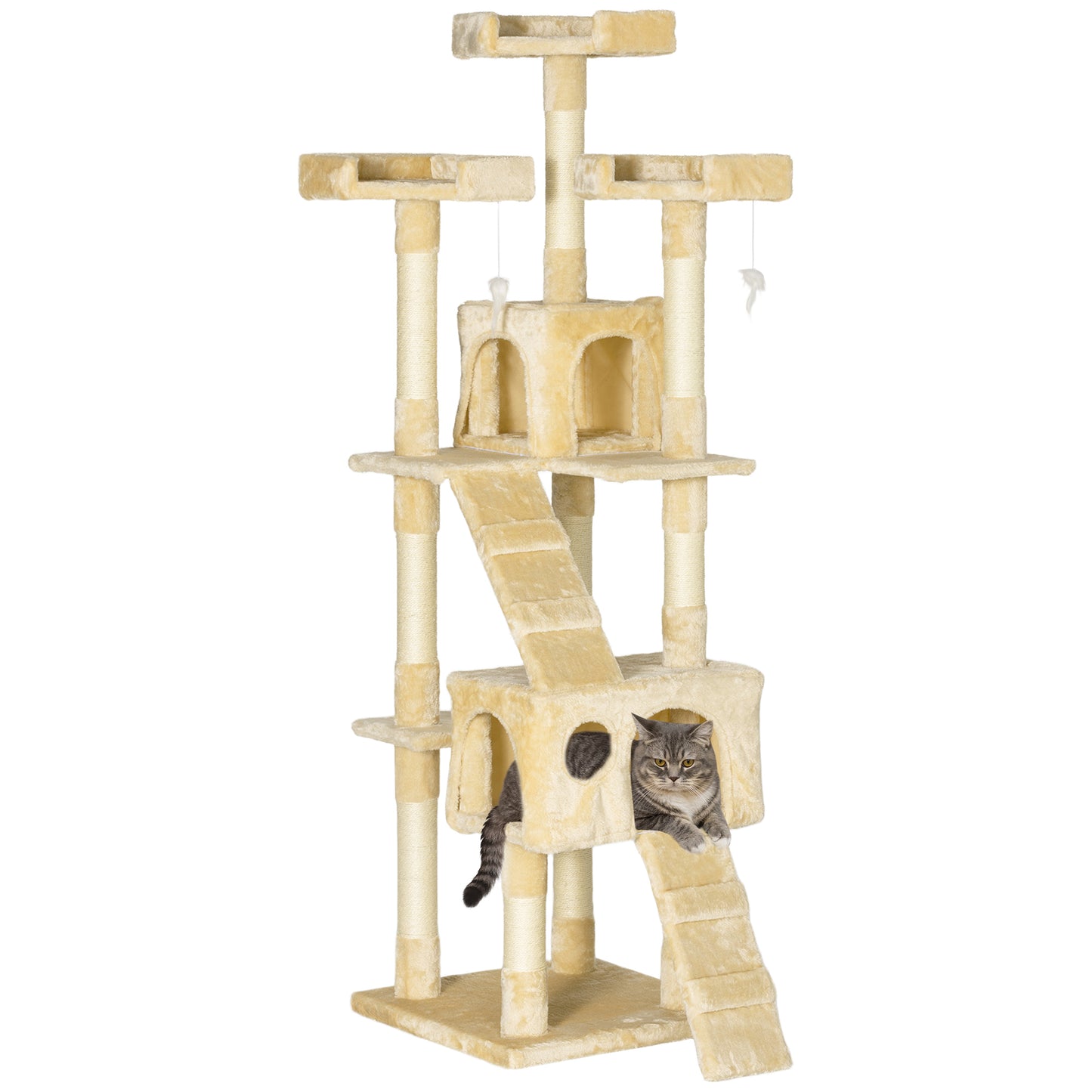 Kitty Scratching Post Activity Center Condo with Toy